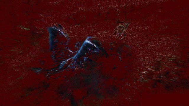 希维塔尔释放寒霜之力的动态GIF，空间出现冰裂特效