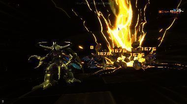 战斗暴龙兽与钢铁加鲁鲁兽联手释放合体技，能量冲击波横扫敌人