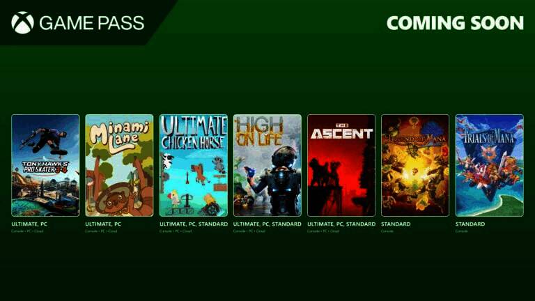 Xbox官方公布的2025年7月Game Pass游戏阵容宣传图，展示《小小梦魇2》《古墓丽影：崛起》等游戏封面