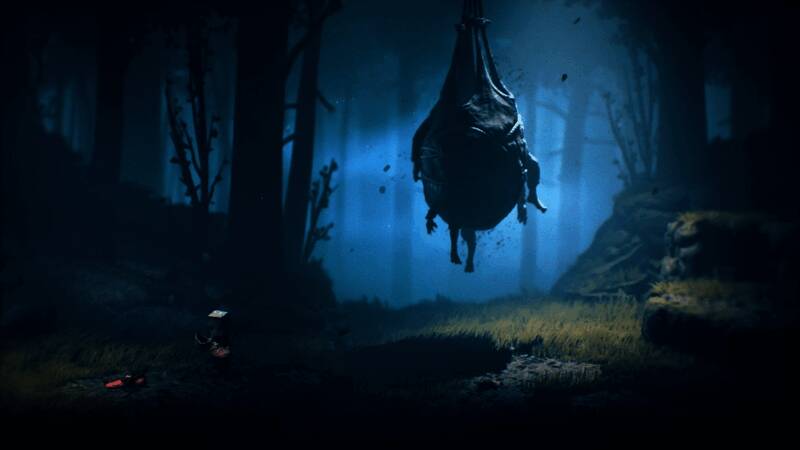 《圣剑传说 玛娜传奇 重制版》游戏画面，展示主角在森林中与神秘生物互动的场景