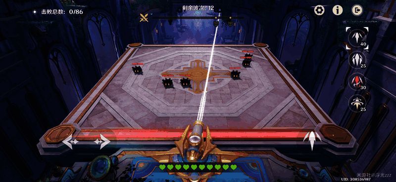 玩家在深渊12层使用神里绫华释放大招，冰晶四散，画面充满视觉冲击力