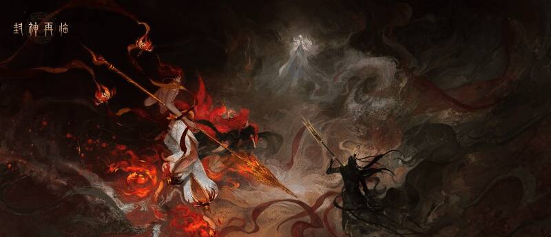 温碧霞与焦恩俊在游戏宣传视频中的经典造型重现，苏妲己回眸一笑，杨戬执刀立于云端