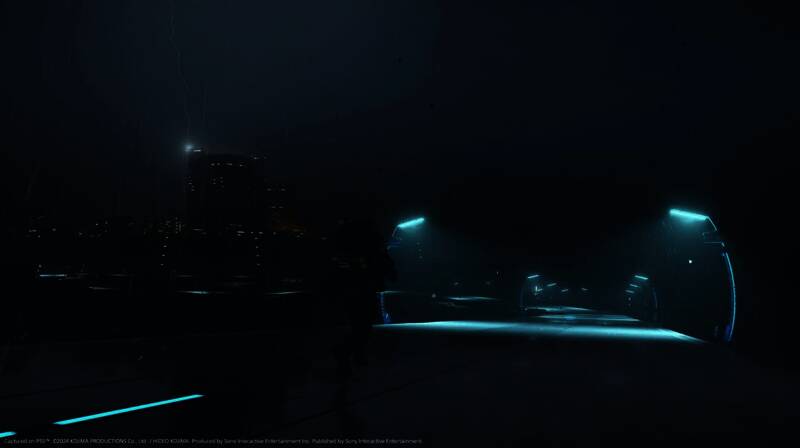 《死亡搁浅2》游戏中角色行走在灰暗海岸边，画面充满末世氛围