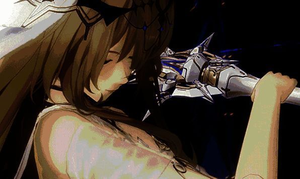 战斗画面中比安卡·晖暮挥动蛇腹剑释放技能，空中浮现多段暗属性能量波，敌人被连续击飞