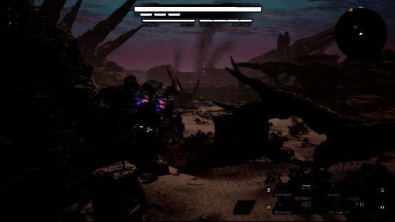 机甲使用粒子炮轰击BOSS弱点，画面充满能量光效与爆炸特效