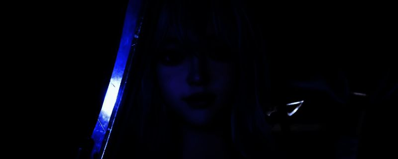 《剑星》妮姬DLC中红莲BOSS战斗场景，角色在废墟战场上对峙，背景火焰翻腾，气氛紧张