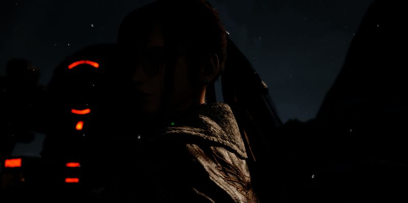 《剑星》中伊芙佩戴辅助脊椎的设定图，展示科技感十足的脊椎装置与角色融合的视觉效果