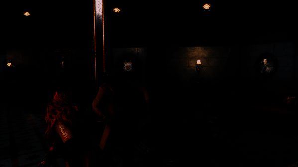 两名玩家在走廊激烈交火，枪火四溅，一人倒地，另一人迅速掩体后换弹