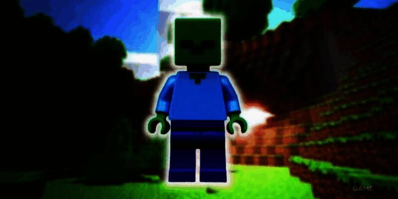 《砖块工艺》游戏界面截图，展示乐高风格的角色与建筑，场景色彩鲜艳，充满积木质感