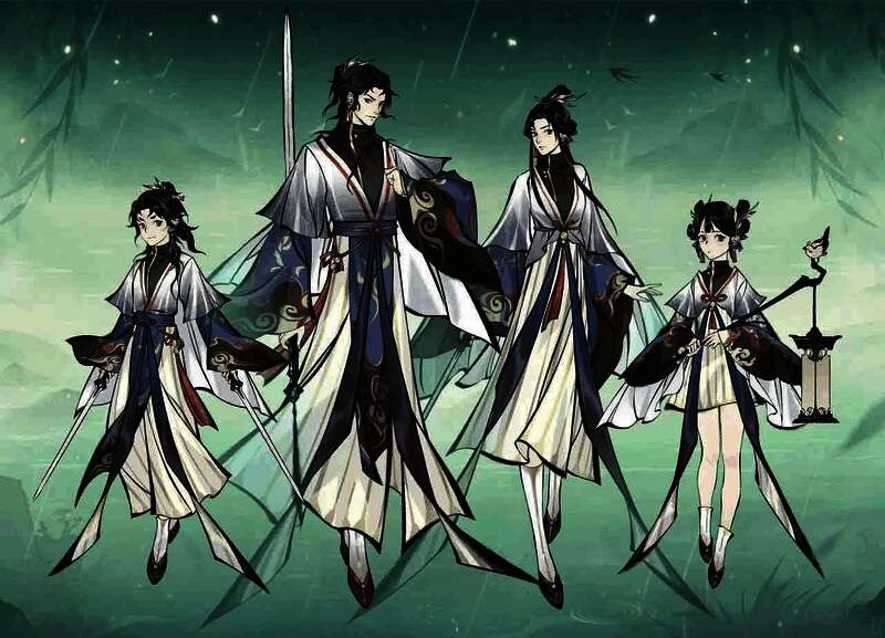 角色穿戴‘飞燕栖春’时装的立绘展示，背景为春日园林，人物姿态优雅，服饰细节精致