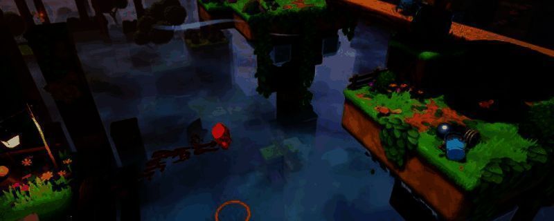 《超级食肉男孩3D》游戏主视觉图，主角小肉球身处充满锯齿与陷阱的关卡中，背景色彩对比强烈，凸显紧张氛围