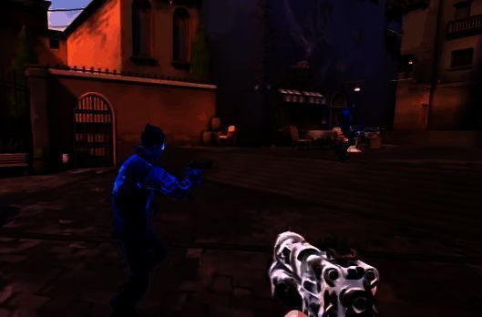 夜露在战斗中施展连招，画面展示镜像、闪光与传送三技能协同作用，敌人陷入混乱