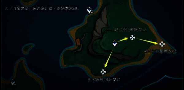 流泉之众东侧小岛上的龙兽刷新点，周围环绕水域与藤蔓