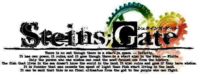 《命运石之门》15周年快闪活动宣传海报，画面中呈现了主角冈部伦太郎与时间机器的剪影，背景为秋叶原街景