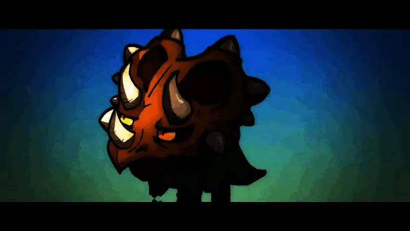 一只水生迪诺兽浮出水面，背部有鳍状结构，周围溅起层层浪花