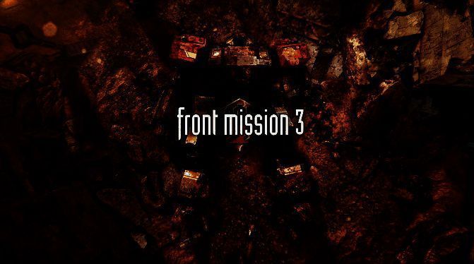 《前线任务3：重制版》Switch版主界面展示，背景为未来都市废墟中的机甲对峙场景