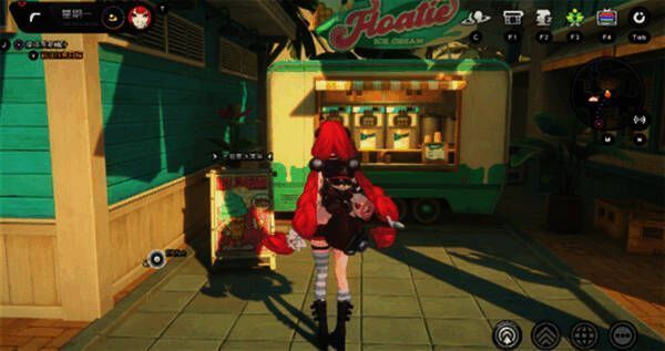 大拇哥冰淇淋摊位实景，粉色招牌醒目，冰淇淋造型独特，像竖起的大拇指