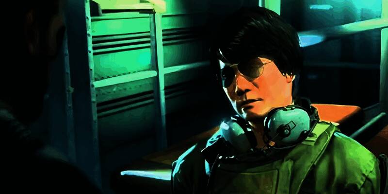 《死亡搁浅2》游戏画面，主角行走在灰蓝色调的冥滩之上，周围漂浮着半透明的灵魂体，氛围诡谲而诗意