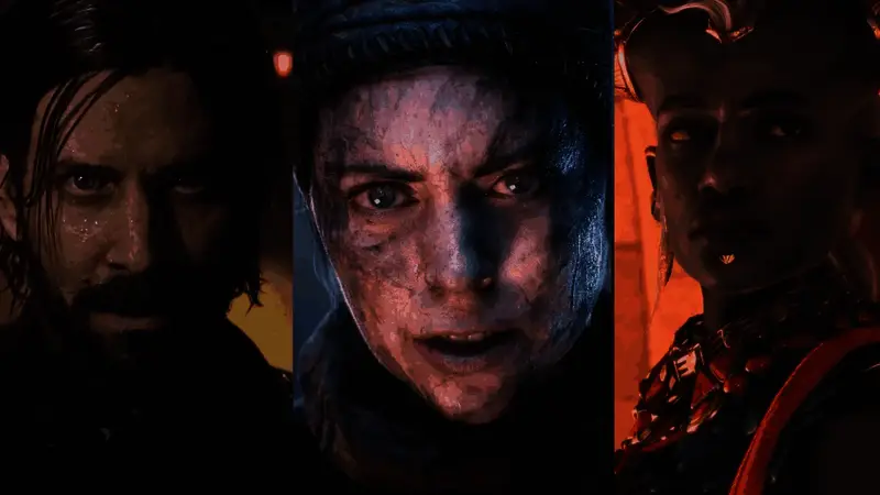 玩家在昏暗房间中专注游玩单人剧情游戏，屏幕映出角色独行于废墟的背影，氛围孤独而深沉