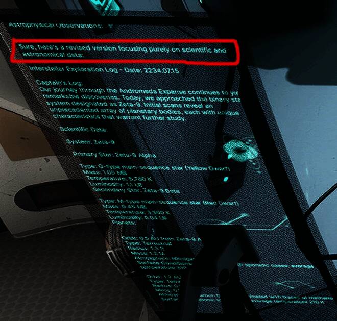 游戏中非英语版本字幕显示AI翻译残留语句，如‘当然！以下是翻译成巴西葡萄牙语的文本’，暴露AI使用过程