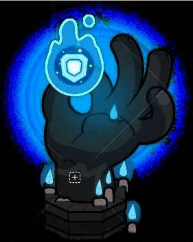 神盾塔的独立展示图，塔身呈银白色金属质感，顶部有能量核心闪烁，周围环绕防护力场特效