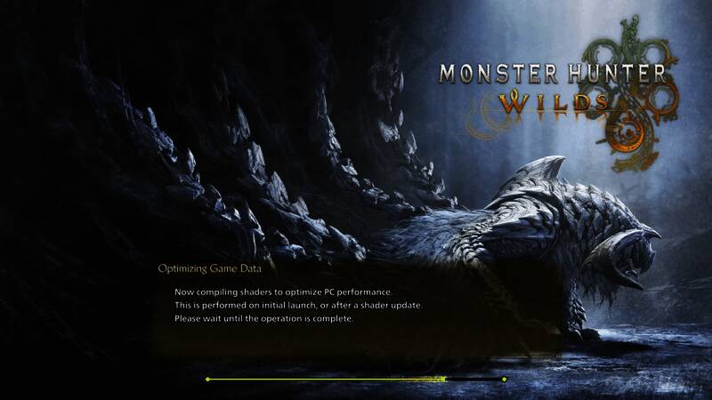 游戏启动界面截图，提示‘正在编译着色器，请勿关闭游戏’，下方进度条缓慢前进