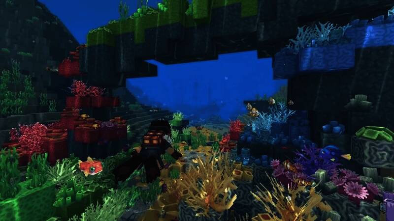 Hytale概念艺术图展示奇幻风格的城镇与生物，充满想象力的世界观设定