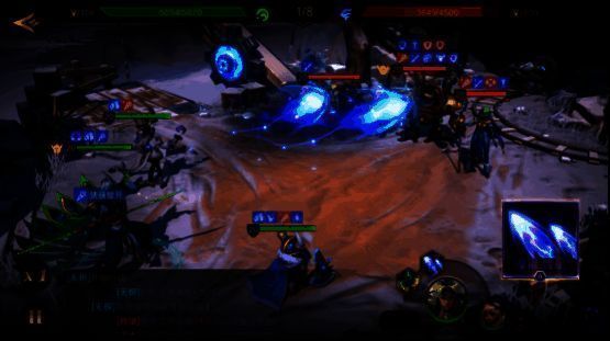 地图界面展示四大阵营分布，颜色区分明显，中间为中立资源区