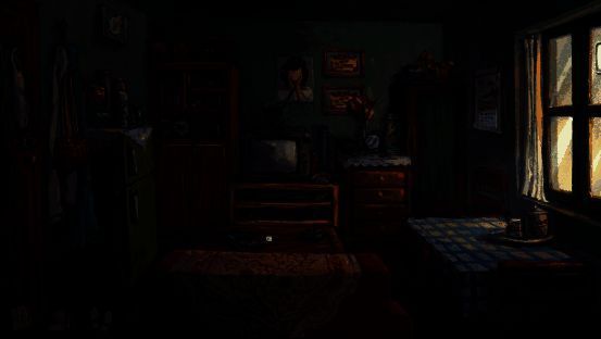 夕阳下的学校操场，主角与一群孩子奔跑嬉戏，影子被拉得很长