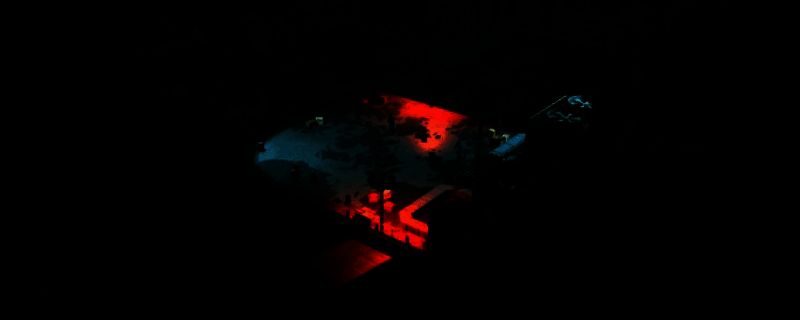 《Acts of Blood》游戏主视觉图，展示角色持武器对峙的紧张场景，背景为暗色调城市废墟