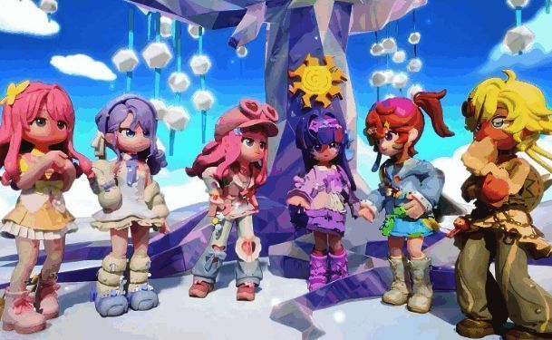 玩家角色身穿小马宝莉风格的魔法长袍，驾驶彩虹涂装的跑车穿梭在小镇街道，身后留下光效轨迹