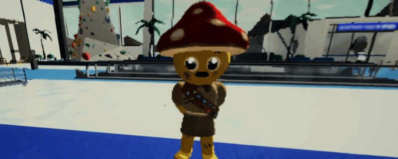 《PEAK》游戏中玩家独自攀登高台触发教官出现，成功获得帽子勋章的瞬间画面