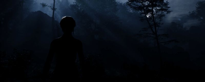 《氧化室208》游戏主视觉图，展示昏暗实验室走廊，冷色调灯光营造出紧张恐怖氛围