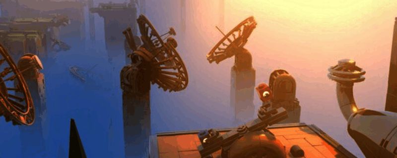 《乐高旅行者》游戏宣传图，两名卡通风格角色站在奇幻世界入口，周围环绕乐高积木元素