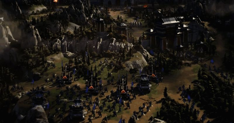 甘宁在战斗中释放大招锦帆百翎，箭雨倾泻而下，敌人被击飞