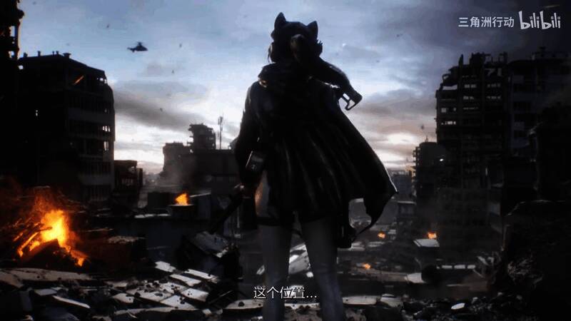 露娜专属名片设计，背景为天际线剪影，搭配霓虹光效