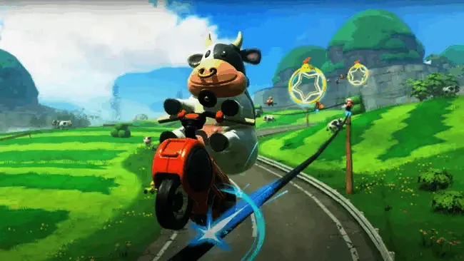 玩家在家中游玩《马里奥赛车》系列游戏的温馨场景，多人同屏竞速