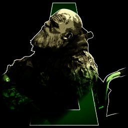 狙击镜视角下瞄准轮椅上老人的画面，十字准心锁定目标头部