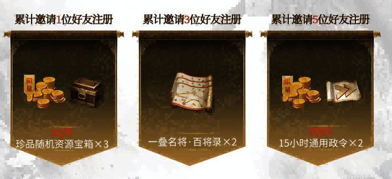 好友邀请奖励说明图，展示邀请1/3/5人对应奖励