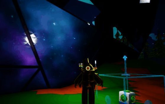 推平方块箭头垂直向上时的操作界面，显示即将生成平整地面