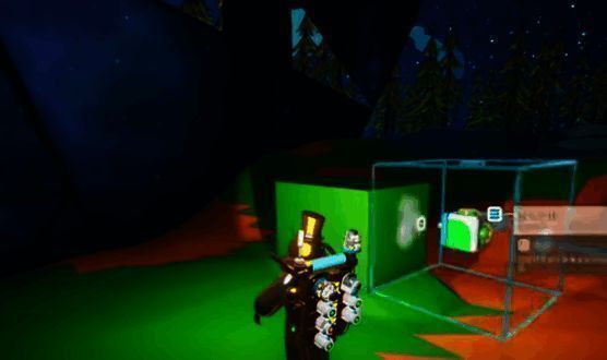 玩家成功使用推平方块建造出规整平台的成果展示图