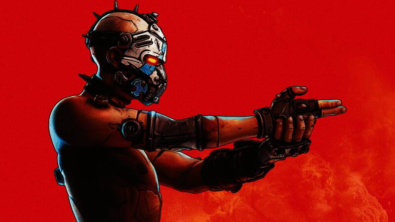 《无主之地4》终极宝库猎人模式场景，玩家在高难度环境中对抗精英敌人，场景充满爆炸特效与稀有装备掉落