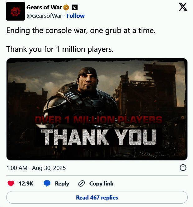 《战争机器：重装上阵》游戏封面图，主角马库斯手持链锯枪，背景为战火纷飞的战场