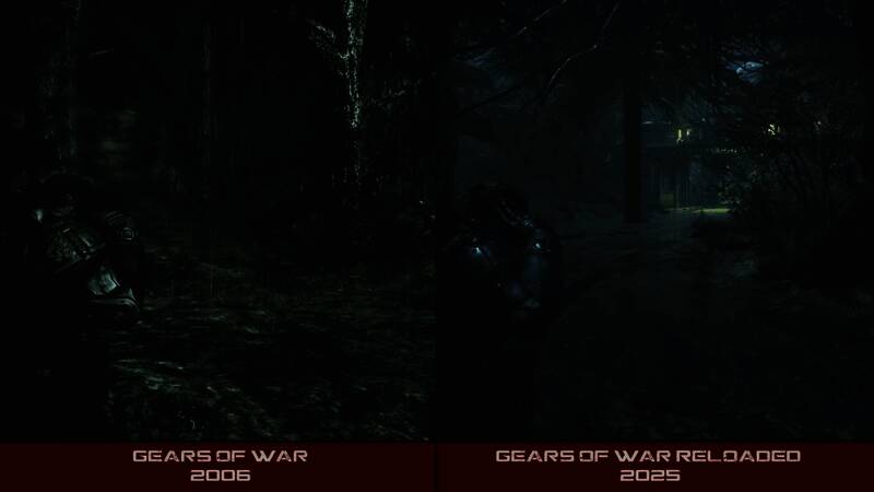 角色在雨中奔跑，水滴在盔甲上滑落，反射效果真实