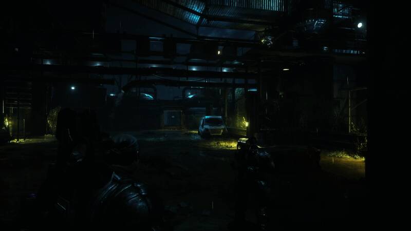 多人合作模式中四人小队协同推进，角色动作同步流畅