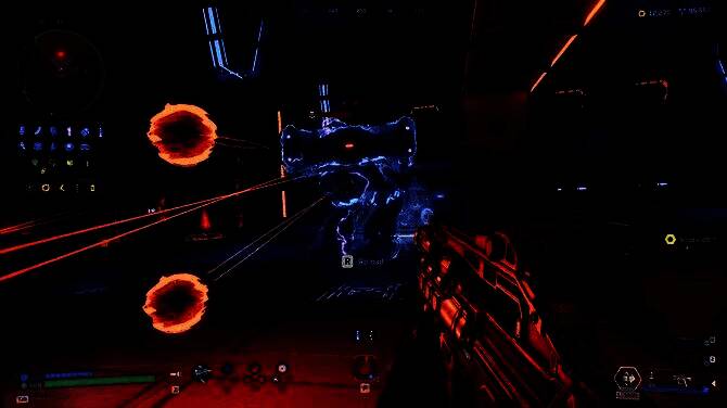 玩家在低重力环境中跳跃射击，身体翻转间精准命中多个空中目标，展现高自由度动作系统