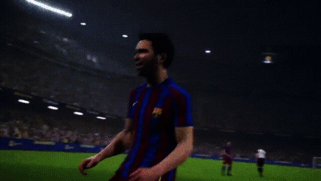 德科接球后使用两次触球技巧晃开角度，随即大力抽射破门