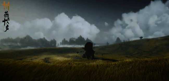 战斗场景，玩家角色与一名身穿黑袍的BOSS在废墟中激烈交战，技能特效绚丽