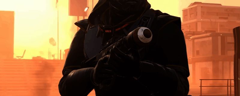 《绝地潜兵2》中玩家手持GP-31最后通牒核弹发射器准备发射的特写画面，枪口闪烁着能量光芒，背景为战火纷飞的外星战场