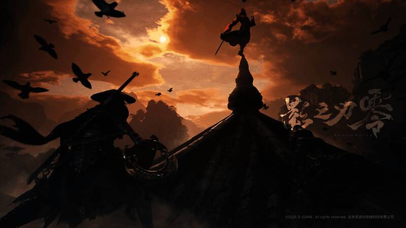 《影之刃零》实机演示画面，角色在黑暗武侠风格场景中激烈对决，技能特效华丽